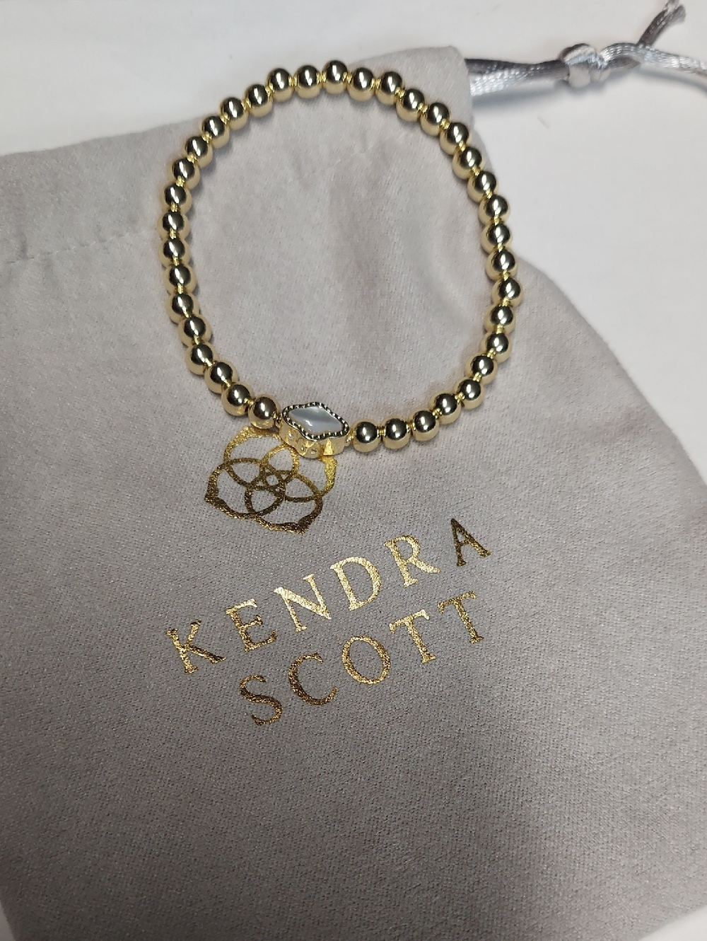 Kendra Scott Abbie Gold BeadedStretch Bracelet - Picture 4 of 4